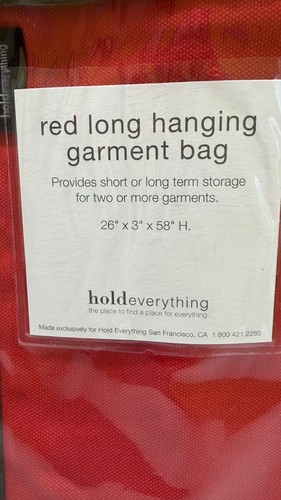 Zippered garment storage red - zippered,
