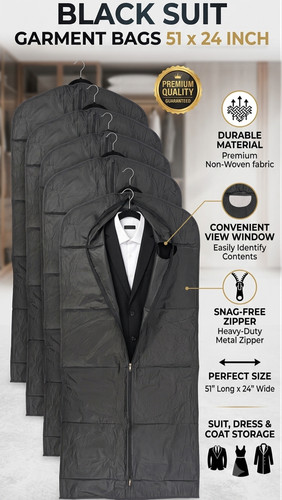 Black suit garment bags x - suit,